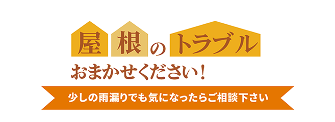 屋根のトラブルおまかせください！